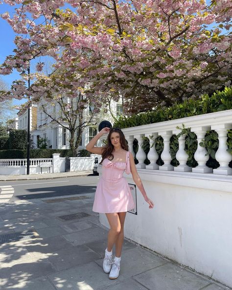 a cherry blossom tree + a pink @houseofcb dress = the perfect spring outfit 🫶🏼🌸💭 @houseofcb has been at the top of my list of dream brands… | Instagram House Of Cb Pink Dress, House Of Cb Skirt, Djerf Avenue Dream Dress, Houseofcb Dresses, Nana Jacqueline Dress Pink, House Of Cb Pink Floral Dress, Perfect Spring Outfit, Blossom Tree, Cherry Blossom Tree