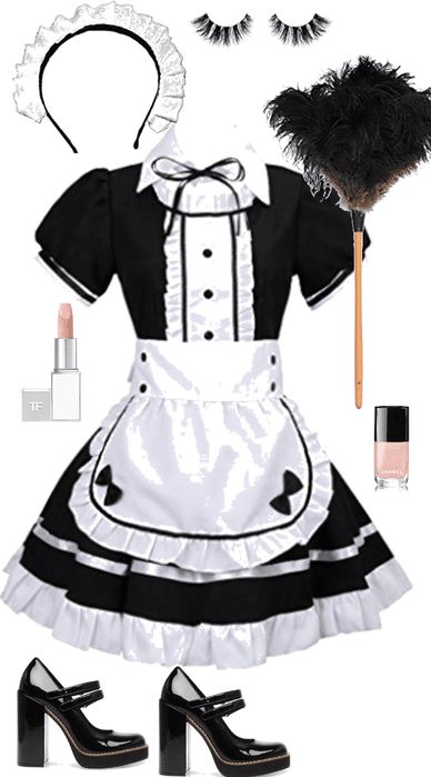 French Maid Outfit, Women Fancy Dress, French Outfits, French Maid Dress, Halloween Mode, Kids Costumes Girls, Dress Apron, Fancy Costumes, Outfit Halloween