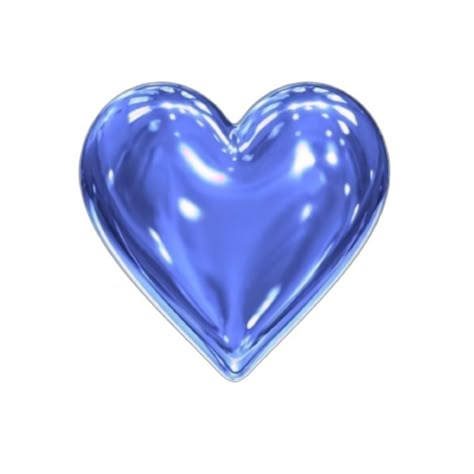 Blue Objects Aesthetic, Pfp 3d, Bubble Heart, Heart Rainbow, Iphone Stickers, Idea Birthday, Minimalist Icons, Heart Icon, 3d Heart