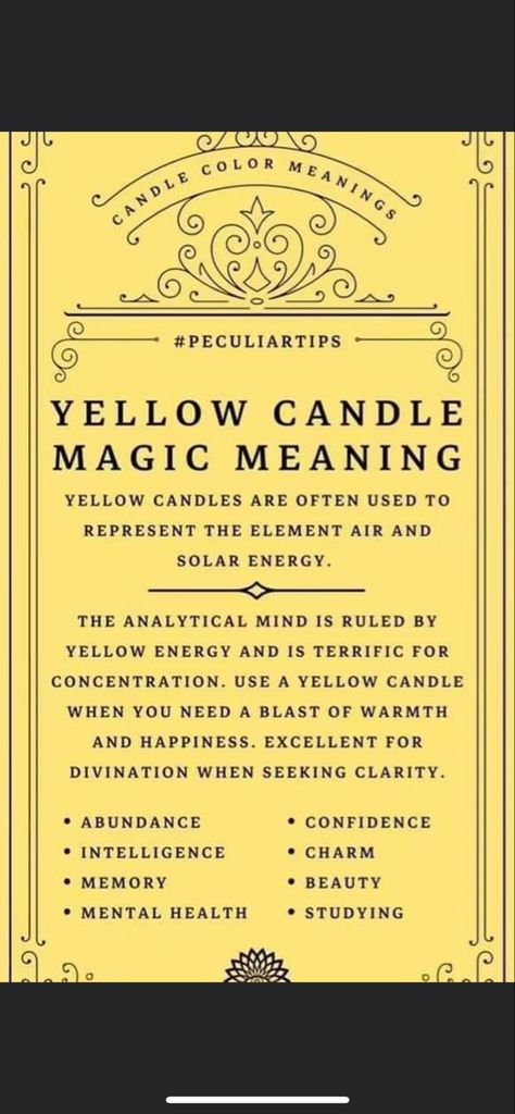 Gold Candle Magic, Yellow Candle Spell, Yellow Candle Magic, Candle Color Meanings Magic, Candle Meanings, Candle Magik, Analytical Mind, Magic For Beginners, Candle Magick Spells