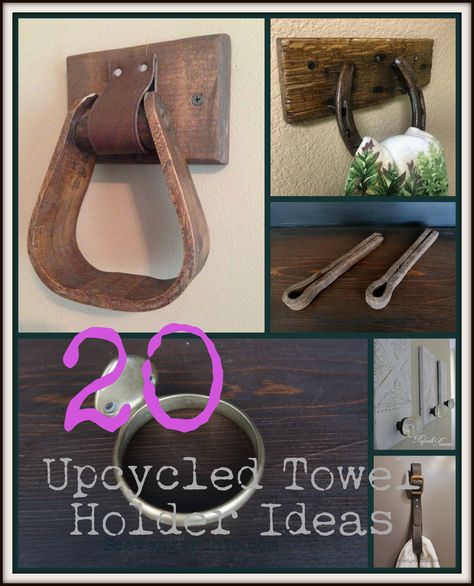 Share Tweet Pin Mail SMS Bathroom Makeover, 20 Upcycled Towel Holder Ideas Last week I showed you the start of my basement bathroom makeover.  ... Rustic Hooks Ideas, Western Towel Rack, Farmhouse Bathroom Hand Towel Holder, Alternative Towel Rack Ideas, Horseshoe Towel Holder, Diy Hand Towel Holder Ideas Bathroom, Unique Hand Towel Holder, Unique Towel Holder, Horse Bit Toilet Paper Holder