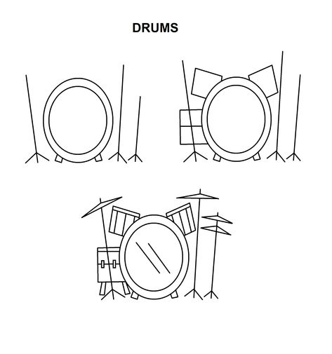 How To Draw Drums, Drum Drawing Easy, Drum Doodle, Panda Drawing Easy, Drum Drawing, Draw Music, Music Doodle, Music Designs, Arty Ideas