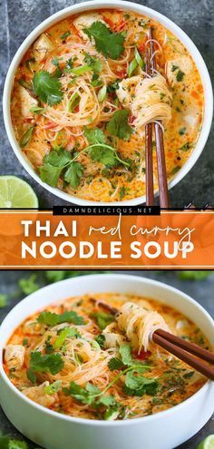 Thai Red Curry Noodle Soup, Thai Takeout, Red Curry Noodle Soup, Curry Noodle Soup, Mapo Tofu, Soup Season, Health Dinner, Health Dinner Recipes, Asian Cooking