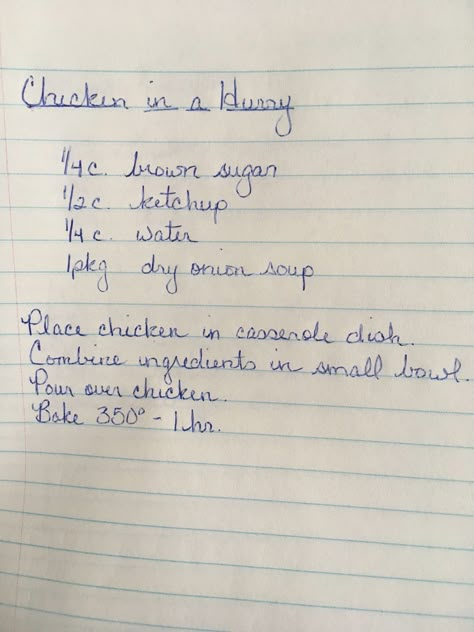 Chicken In A Hurry Recipe, Chicken In A Hurry, Chicken Lickin, Handwritten Recipes, Chicken Main Dishes, Winner Winner, Winner Winner Chicken Dinner, Retro Recipes, Aioli