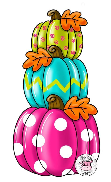 Pumpkin Stack, Door Hanger Template, Pumpkin Door Hanger, Pumpkin Door, Fall Door Hangers, Fall Sign, Stacked Pumpkins, Pink Cow, Fall Door