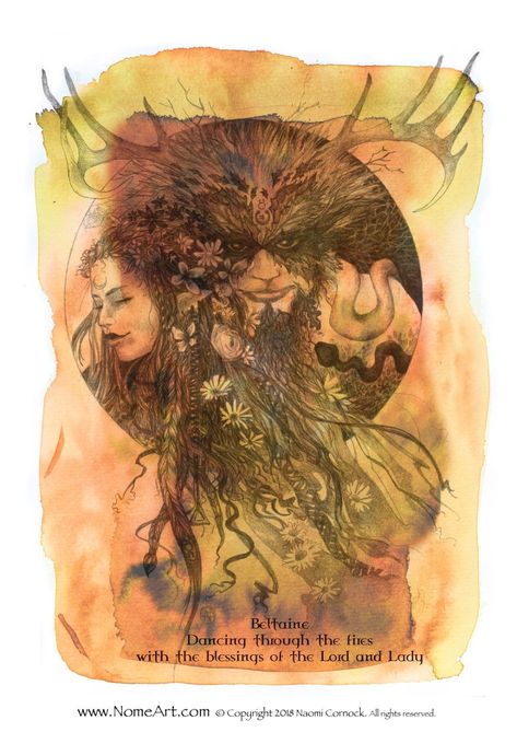 Beltane/Beltaine - NomeArt Beltane Aesthetic Art, Naomi Cornock, Beltane Art, Beltane Aesthetic, Green Witchcraft, Wheel Of The Year, Pagan Art, Stay Wild Moon Child, Celtic Mythology