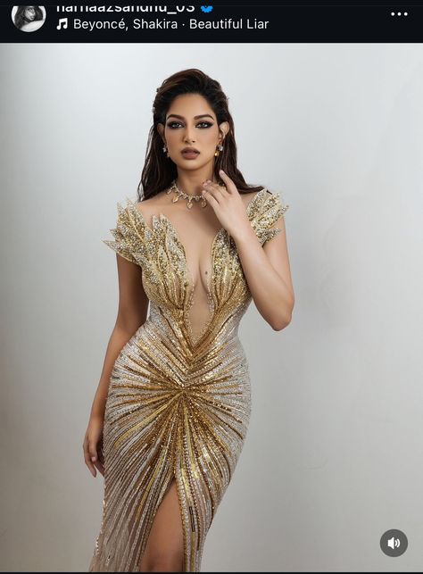 Harnaaz Kaur Sandhu, Harnaaz Sandhu, Reception Looks, Reception Look, Pretty Designs, Fitness Inspiration Body, Miss Universe, Kpop Outfits, Hair And Makeup