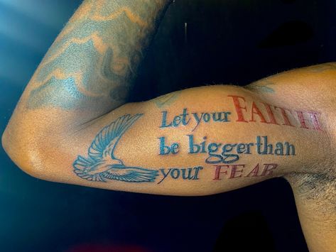 Faith Or Fear Tattoo, Faith Bigger Than Fear Tattoo, Fear None Tattoo Men, Let Your Faith Be Bigger Than Your Fear Tattoo Men, Tattoo Faith Over Fear, Fear None Tattoo, Let Your Faith Be Bigger Than Your Fear Tattoo, Faith Over Fear Tattoo, Let Your Faith Be Bigger Than Your Fear