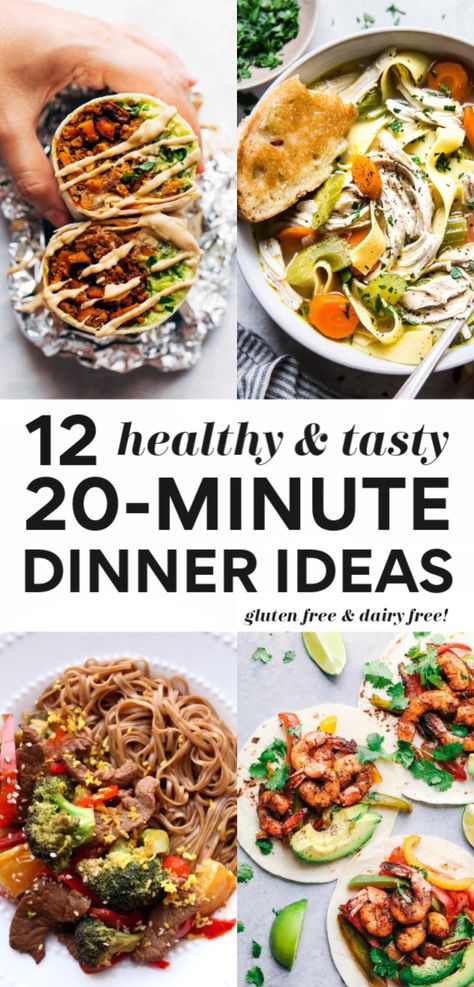 Quick Dinner Recipes Healthy, 20 Minute Dinners, Quick Easy Healthy Meals, Dairy Free Recipes Dinner, Dairy Free Dinner, Quick Healthy Dinner, Health Dinner Recipes, Quick Dinner Recipes, Healthy Food Choices