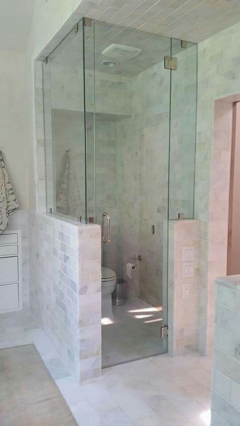 Long Bathrooms, Water Closet Decor, Master Shower, Toilet Room, Shower Enclosures, Water Closet, Closet Decor, Master Bath Remodel, Powder Rooms