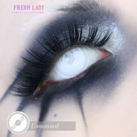 Ghost White Crazy Contacts Lenses - Freshlady White Contacts Halloween, Halloween Fantasia, White Contact Lenses, Color Contacts For Halloween, Ghost Makeup, Contacts Lenses, Tears Art, Halloween Contact Lenses, Soft Contact Lenses