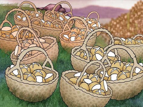 Five Loaves And Two Fish, Feeding Of The 5000, Luke 9, Knots Diy, Bible Coloring Pages, Bible Characters, Bible Pictures, Two Fish, Bible Lessons For Kids