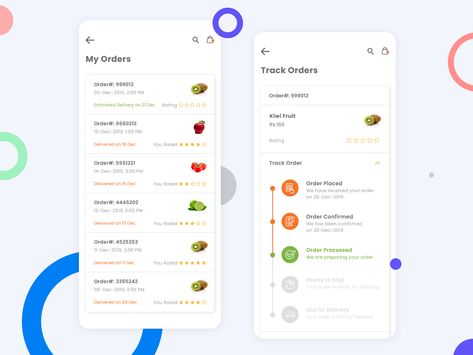 Order History Ui Mobile, My Orders History, List Ui Design Mobile, Order Details Ui Design, Order Tracking Ui, History Ui Design, List Ui Design, Station App, List Ui