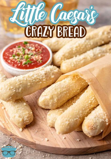 Little Caesars Crazy Bread Recipe, Crazy Bread, Simple Family Meals, Bread Sticks Recipe, Bread Sticks, Country Cook, The Country Cook, Copykat Recipes, Homemade Pizza Dough