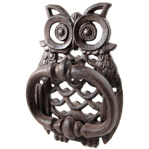 Cast Iron Owl Door Knocker Owl Lantern, Drawer Decor, Door Knockers Unique, Owl Door, Cast Iron Door, Door Knobs And Knockers, Cultural Crafts, Ceramic Door Knobs, Cottage Crafts