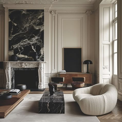 @lifetime_interior_design | Instagram Parisian Style Interior, Parisian Interior Design, Parisian Living Room, Paris Interiors, Parisian Interior, Neoclassical Interior, Aesthetic Living Room, Parisian Apartment, A Living Room