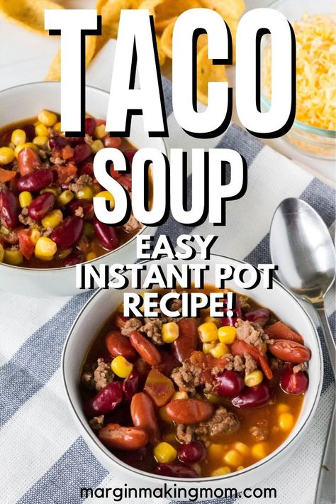 Instant Pot Taco Soup, Pressure Cooker Soup Recipes, Gluten Free Instant Pot, Easy Taco Soup, Taco Soup Recipe, Recipe Beef, Instant Pot Soup Recipes, Hearty Soup, Instant Pot Soup