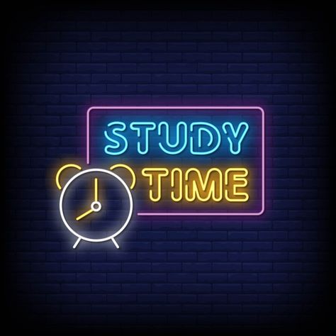 Study time neon signs style text Premium... | Premium Vector #Freepik #vector #school #abstract #books #computer Home Neon Sign, Hand Washing Poster, Logo Maker App, Neon Words, Custom Neon Lights, School Displays, Set Your Goals, Neon Wallpaper, Logo New