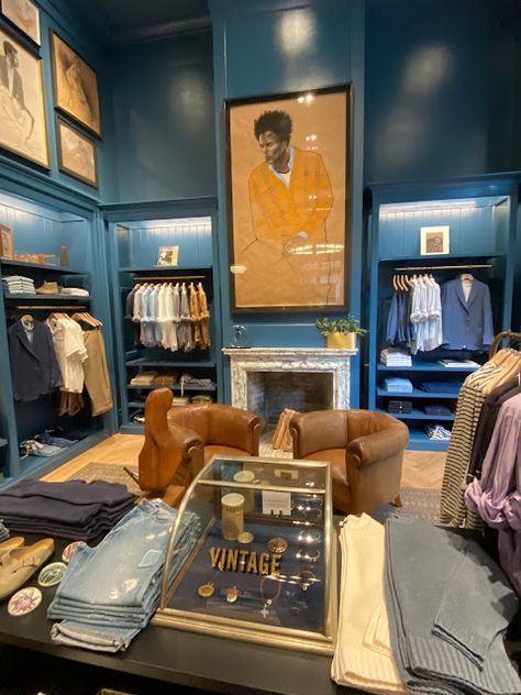 CHAD'S DRYGOODS Concept Store Design Retail Interior, Ralph Lauren Store, Retail Concepts, Todd Snyder, Blue Room, Rockefeller Center, Retail Interior, Blue Rooms, New York Travel