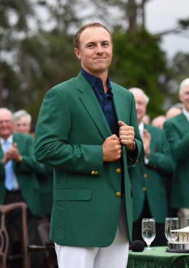 Jordan Spieth wears the Green Jacket of the 2015 Masters Champion at the 79th Masters Golf Tournament at Augusta National Golf Club in Augusta, Georgia Masters Golf Tournament, Suit Stores, Cheap Suits, Jordan Spieth, Augusta Georgia, Masters Golf, Augusta National Golf Club, Golf Simulators, Augusta National