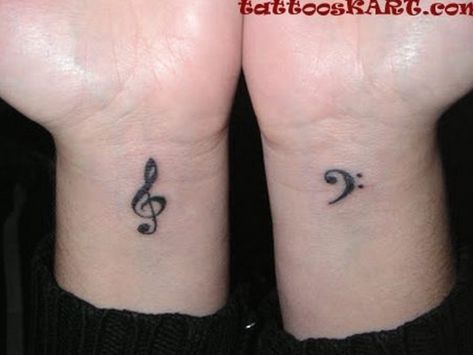 Couples Music Tattoos, Music Wrist Tattoos, Couple Music, Cute Tattoos On Wrist, Best Couple Tattoos, Tatuagem Masculina Pequena, Cool Wrist Tattoos, Couple Tattoos Unique, Wrist Tattoos For Guys