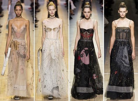 The Tarot Gowns of Christian Dior Spring/Summer 2017 — The Tarot Woman Dior Tarot Collection, Black Dress Dior, Tarot Woman, Havana Dress, Dior Fashion Show, Dior Gown, Romantic Dresses, Stars Fashion, Art Textiles