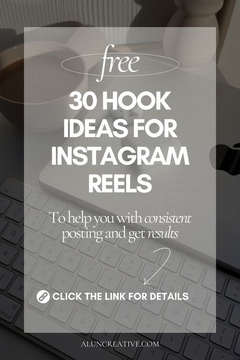 Take advantage of our free resource - 30 Hook Ideas for Instagram Reels! Never run out of engaging content ideas again as you explore a diverse range of captivating hooks designed to grab your audience's attention from the very first second. This guide has everything you need to keep your Reels fresh, exciting, and irresistibly clickable. Download now and ignite your Instagram presence with 30 days of hook-filled content! Ideas For Instagram Reels, Hook Ideas, Ideas For Instagram, Instagram Reel, Engaging Content, First Second, Content Ideas, Instagram Reels, Run Out