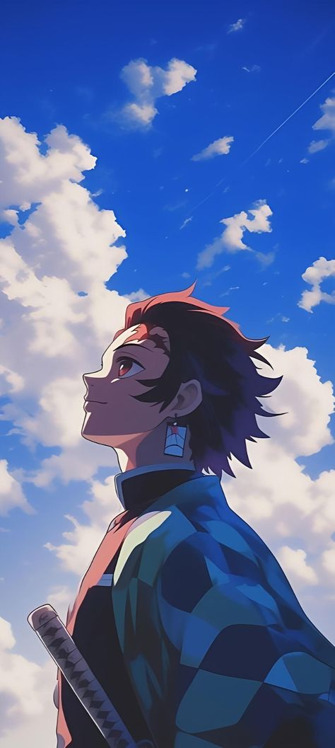 Tanjiro Kamado, Anime Character, Demon Slayer, Anime, Blue