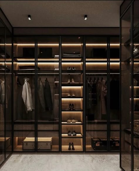 Mens Walk In Wardrobe, Walk In Closet For Men, Modern Bedroom Wardrobe Ideas, Modern Closet Designs, Modern Bedroom Wardrobe, Bedroom Wardrobe Ideas, Wooden Wardrobe Design, Dressing Room Decor, Wooden Closet