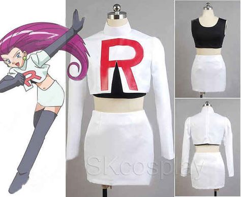 Woo! Jessie Team Rocket Costume, Team Rocket Costume, Jessie Cosplay, Rocket Cosplay, Team Rocket Cosplay, Rocket Costume, Pokemon Team Rocket, Pokemon Costumes, Pokemon Halloween