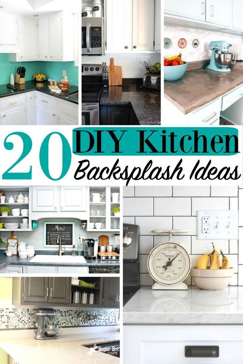 20 DIY Kitchen Backsplash Ideas ~ DivineLifestyle.com ~ Decor Design Cabinets Organization Countertops Space wall bathroom ideas shelves kitchen cabinets home house Diy Kitchen Backsplash Ideas, Easy Kitchen Backsplash, Farmhouse Blue, Backsplash Patterns, Diy Water Feature, Best Kitchen Design, Diy Kitchen Backsplash, Kitchen Backsplash Ideas, Diy Backsplash