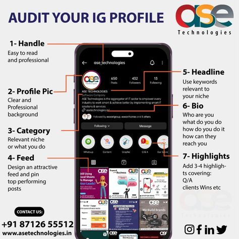 An #instagram audit is an investigation process It helps you find your profile's weak points & evaluate if it's moving in the right direction. Reach us : https://asetechnologies.in/ #Asetechnologies #vizag #instagrammarketing #instagramprofile #instagrammarketingtips #business #instagrammarketingstrategy #instagramtips #Socialmedia #services #linkedinmarketing #digitalmarketing #Socialmediaservices Instagram Audit, Ig Profile, Instagram Marketing Strategy, Linkedin Marketing, Instagram Marketing Tips, Best Digital Marketing Company, Social Media Services, Marketing Techniques, Social Media Marketing Services