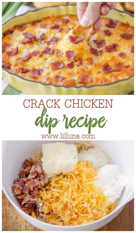 Game Day Chicken Dip, Dips Recipes Crockpot, Chicken Dip Appetizers, Healthy Game Day Food, Artichoke Cups, Chicken Cheese Dip, Crockpot Party Food, Bacon Ranch Dip, Dip Appetizers