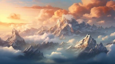 Fantasy Mountain Scenery Free Stock Photo Fantasy Mountain Art, Fantasy Mountain Range, Fantasy Mountains, Crystal Mountain, Mountain Background, Mountain Scenery, Photo Site, Mountain Art, Natural Scenery