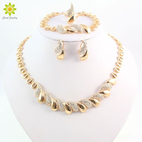 Find More Jewelry Sets Information about Fashion Women African 18 K Gold Plated Necklace Earrings Set Party Bridal Wedding Accessories Jewelry Set ,High Quality accessories samsung,China jewelry display Suppliers, Cheap jewelry accessories from Carol Jewelry on Aliexpress.com Circle Jewelry, Gold Jewelry Sets, Bridal Fashion Jewelry, Wedding Accessories Jewelry, Gold Necklace Set, Fashion Jewelry Sets, Gold Necklace Designs, Jewelry Design Necklace, A Necklace