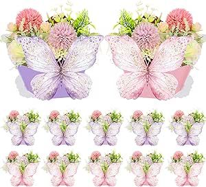 Wettarn 12 Pcs Butterfly Centerpieces Baby Shower for Tables Butterfly Party Favor Decorations Tea Party Butterfly Flower Boxes Table Decorations for Baby Shower Birthday Wedding Garden Tea Party Butterfly Table Decorations, Decorations For Baby Shower, Kids Party Centerpieces, Butterfly Party Favors, Butterfly Theme Party, Butterfly Centerpieces, Butterfly Party Decorations, Garden Tea Party, Girls Party Decorations