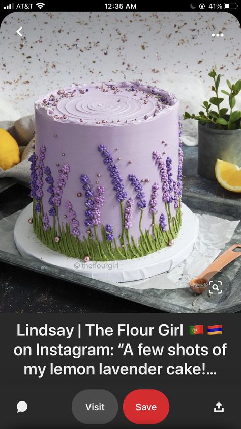 Lavender Bday Cake, Lilac Bday Cake, Lavender Birthday Cake Simple, Lavender Minimalist Cake, Birthday Cake With Lavender Flowers, Lavender Cake, Birthday Cake For Mom, Birthday Cake With Flowers, Friends Cake