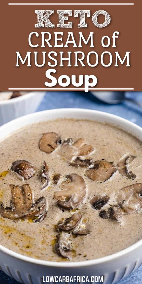 A delicious Keto Cream of Mushroom soup. So creamy and flavorful. Make it on the stove top or make this mushroom soup recipe in your Instant pot. Keto mushroom soup is 100% better than store bought and only takes 30 minutes to make! Keto Cream Of Mushroom Soup, Keto Cream Of Mushroom, Keto Mushroom Soup, Spicy Pumpkin Soup, Keto Mushrooms, Keto Soups, Low Carb Soup Recipes, Creamy Mushroom Soup, Keto Cream