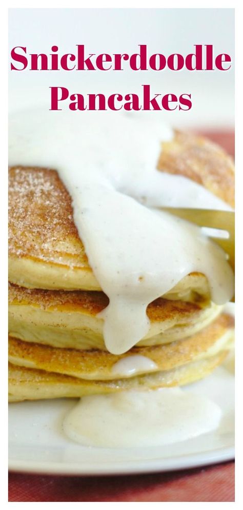 Pancake Recipe Cinnamon, Pancake Flavors, Snickerdoodle Pancakes, Simple Pancake Recipe, Cookies Flavors, Sweet Pancake Recipe, Simple Pancake, Cinnamon Pancakes Recipe, Fun Pancakes