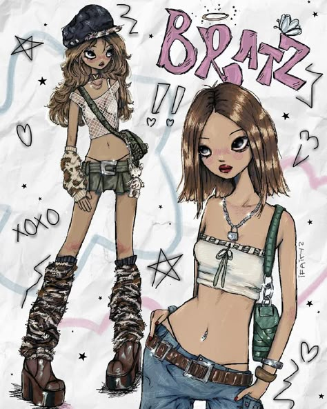 Girl Sketch Drawing, Safari Outfit, Y2k Art, Arte Grunge, Y2k Girl, Happy November, Swag Art, Wildlife Safari, Grunge Art