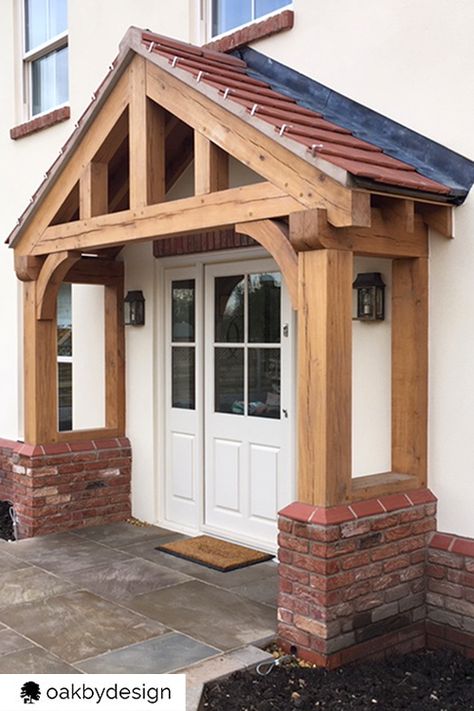 Porch Oak, Oak Porch, Porch Extension, Timber Frame Porch, Big Timber, Oak Framed Buildings, Lake Houses Exterior, Cottage Porch, House Front Porch