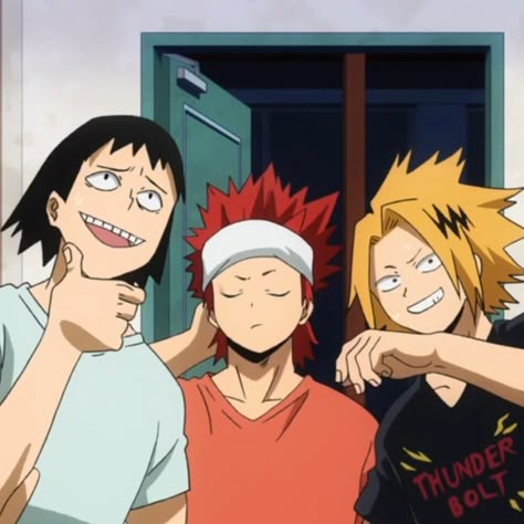 Sero X Kirishima, Bakusquad Funny, Sero And Denki, Sero Pfp, Mha Bakusquad, Baku Squad, Hanta Sero, Sero Hanta, Denki Kaminari