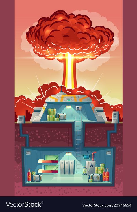 Nuclear Shelter, Nuclear Technology, Nuclear Blast, House Illustration, Cross Section, Ventilation System, Visual Representation, Logo Icons, Portfolio Design