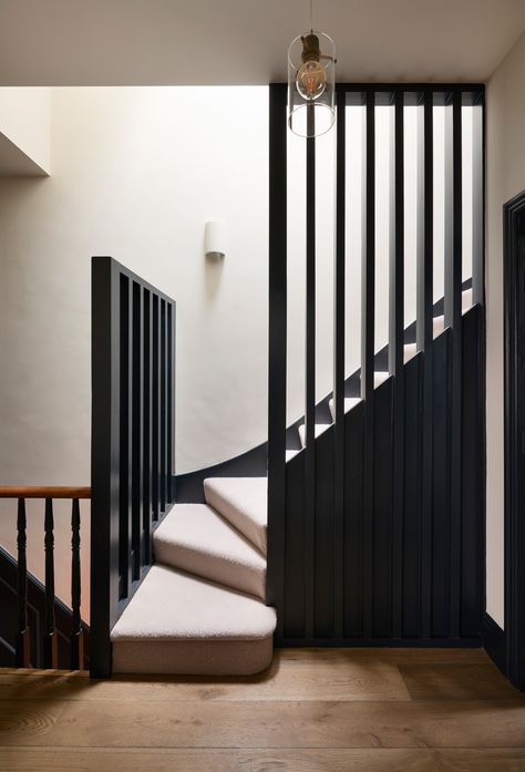 Full Refurbishment, Extension & Loft Conversion, Kensal Rise - Staircase - London - by Trevor Brown Architects | Houzz UK Stairs To Loft, Loft Conversion Stairs, Cloakroom Storage, Trevor Brown, Crittal Doors, Small Space Nursery, Banquet Seating, London Kitchen, Small Space Organization