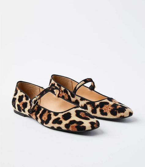 Leopard Print Velvet Buckle Strap Ballet Flats Cheetah Print Flats, Leopard Print Ballet Flats, Cheetah Print, Ballet Flats, Effortless Style, Shoes Flats, Leopard Print, Loft, Ballet