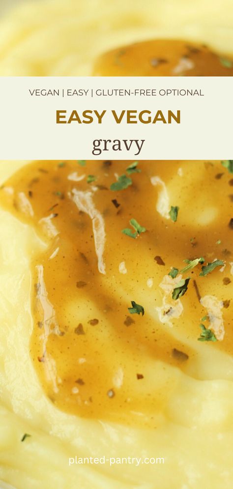 A delicious alternative to meat-based gravies. You can make this easy vegan gravy in 15 minutes or less! Vegan Chicken Gravy Recipe, Vegan Chicken Gravy, Easy Vegan Gravy Recipe, Best Vegan Gravy, Vegan Gluten Free Gravy, Easy Vegetarian Gravy, Vegan Turkey Gravy, Easy Vegan Gravy, Vegan Gravy Thanksgiving