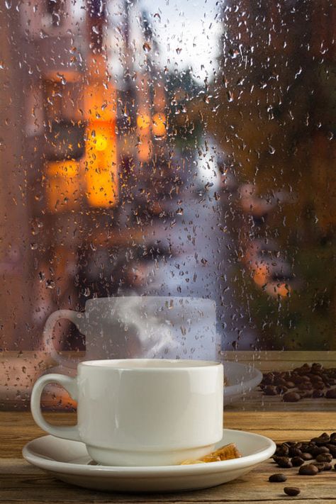 Rain & Coffee Rainy Day Wallpaper, Rainy Day Photography, Rain And Coffee, Rainy Window, Rainy Day Aesthetic, I Love Rain, Rain Wallpapers, Autumn Rain, Tea And Books