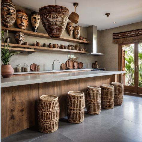 African Style Kitchen, Afro Boho, African Interior Design, African Interior, African Theme, Boho Life, Exotic Fashion, Beach Bar, Organic Living