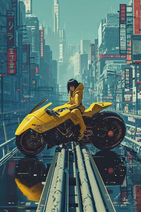 Cr : Synthetic Studio Motorcycle Workshop, Bike Mirror, Space Man, Biker Clubs, Cyberpunk Aesthetic, Cyberpunk City, Arte Cyberpunk, Custom Paint Jobs, Cyberpunk Art