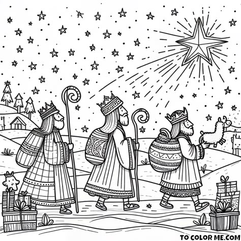 Three Kings Day Crafts For Kids, Christmas Cheer Gifts, Christmas Sunday School, Jesus Coloring Pages, The Three Wise Men, 3 Wise Men, Bible Verse Coloring Page, Bible Verse Coloring, Catholic Kids